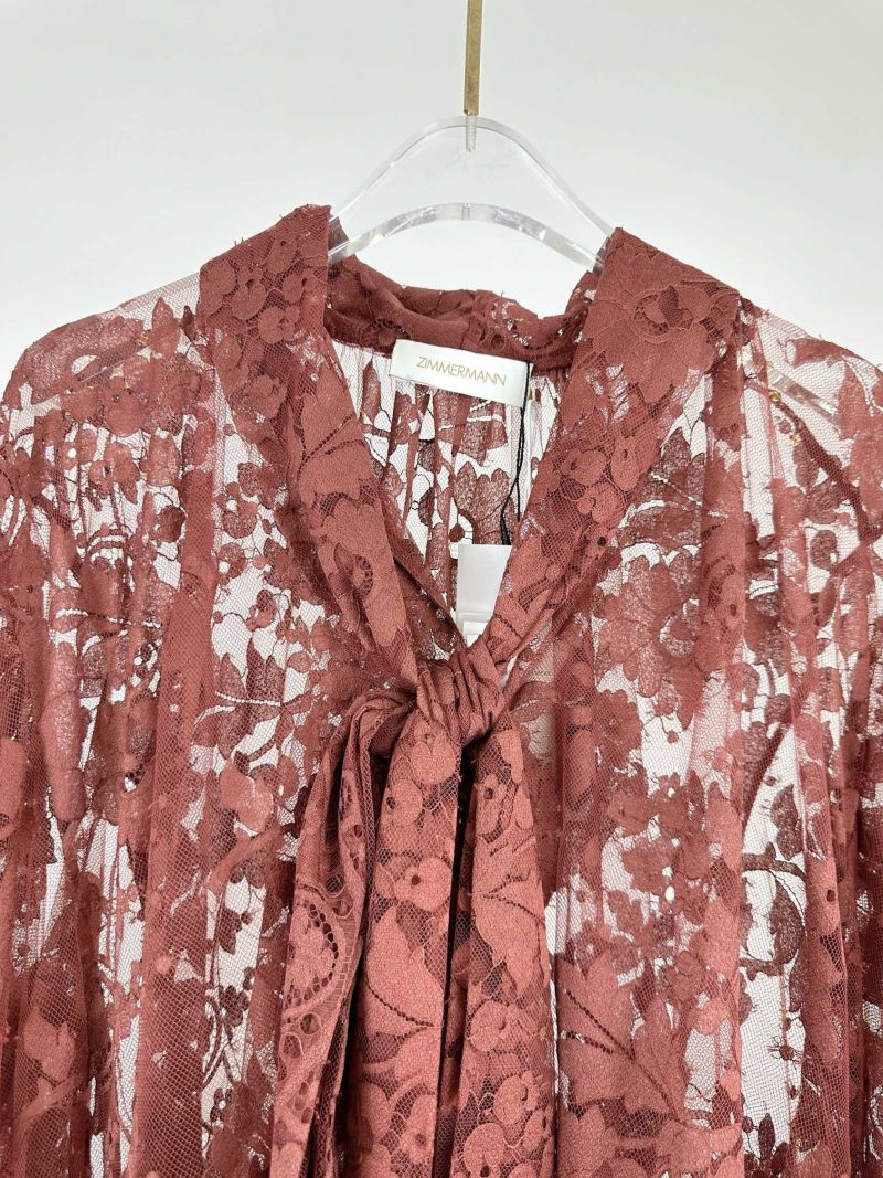Chestnut Lace Mini Dress - Image 15