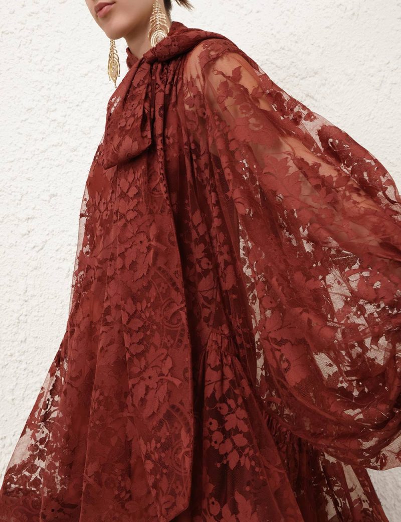 Chestnut Lace Mini Dress - Image 24