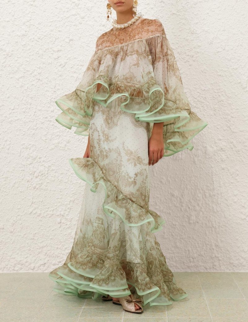 Mint Lace Print Set