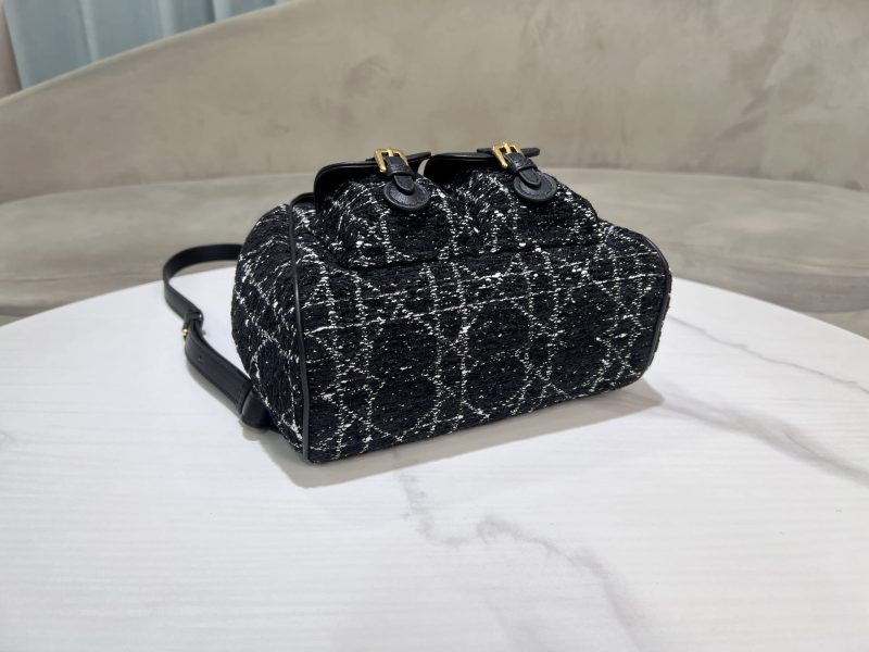 Dior Caro Backpack Black Tweed - Image 9