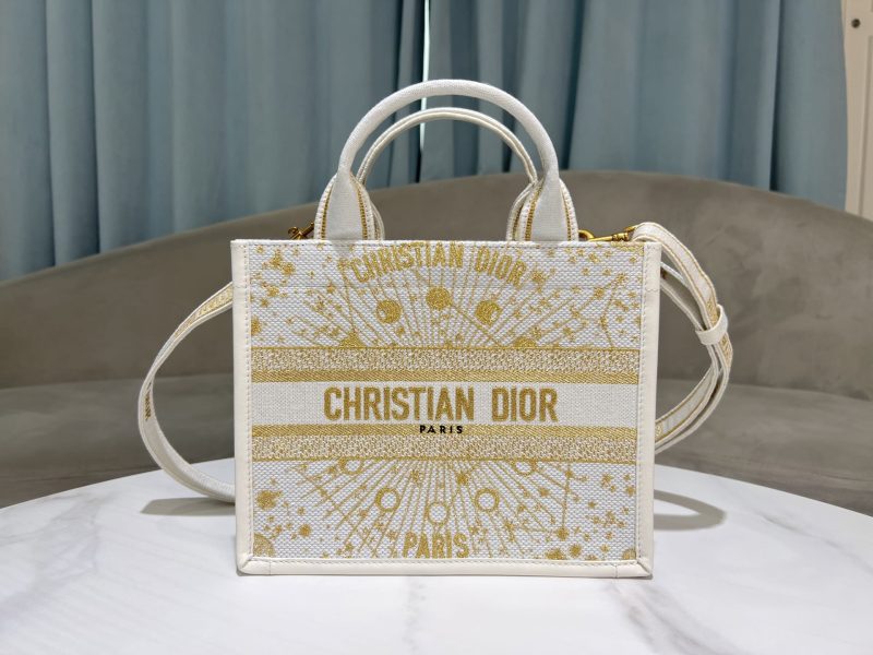Small Dior Book Tote Gold-Tone - Image 3