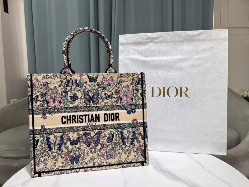 Medium Dior Book Tote Blue Butterfly - Image 4