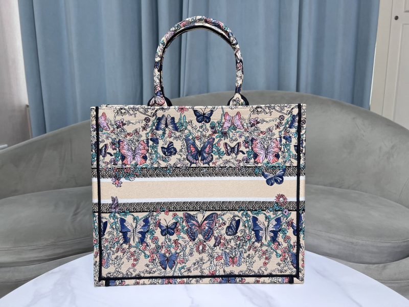 Medium Dior Book Tote Blue Butterfly - Image 3