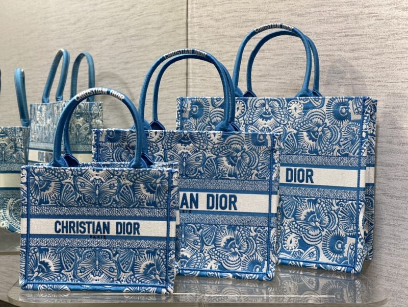 Blue and White D-Butterfly Dior Book Tote