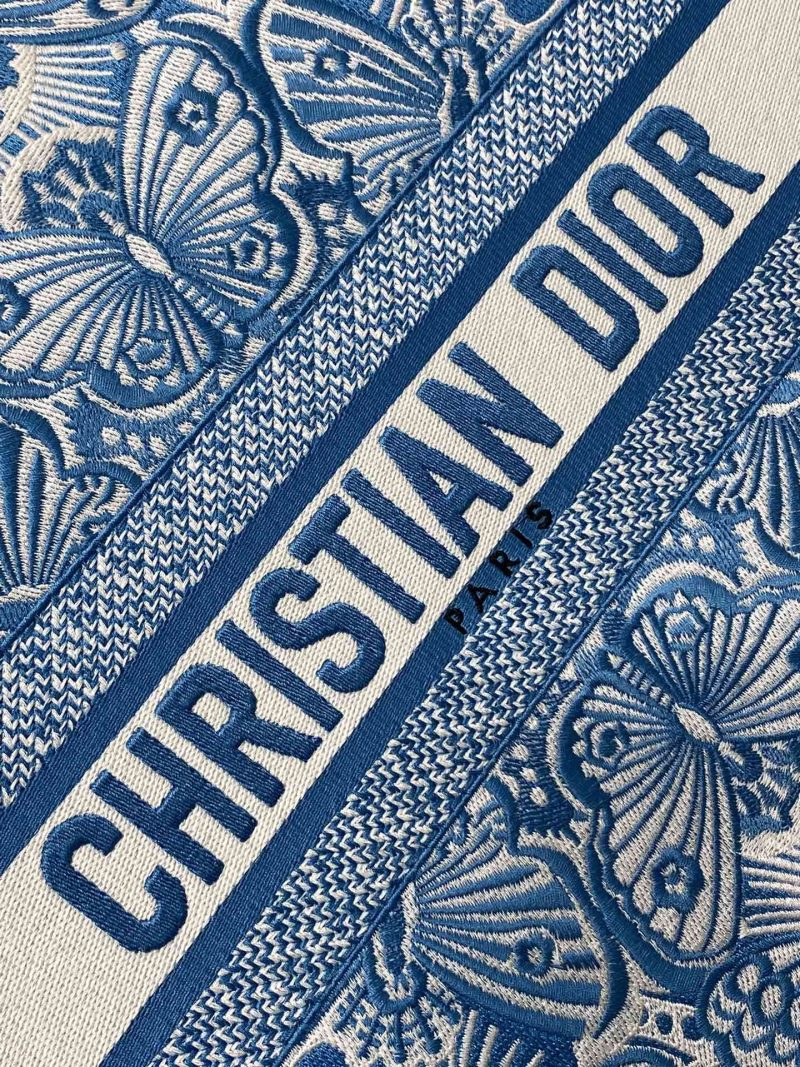 Blue and White D-Butterfly Dior Book Tote - Image 4