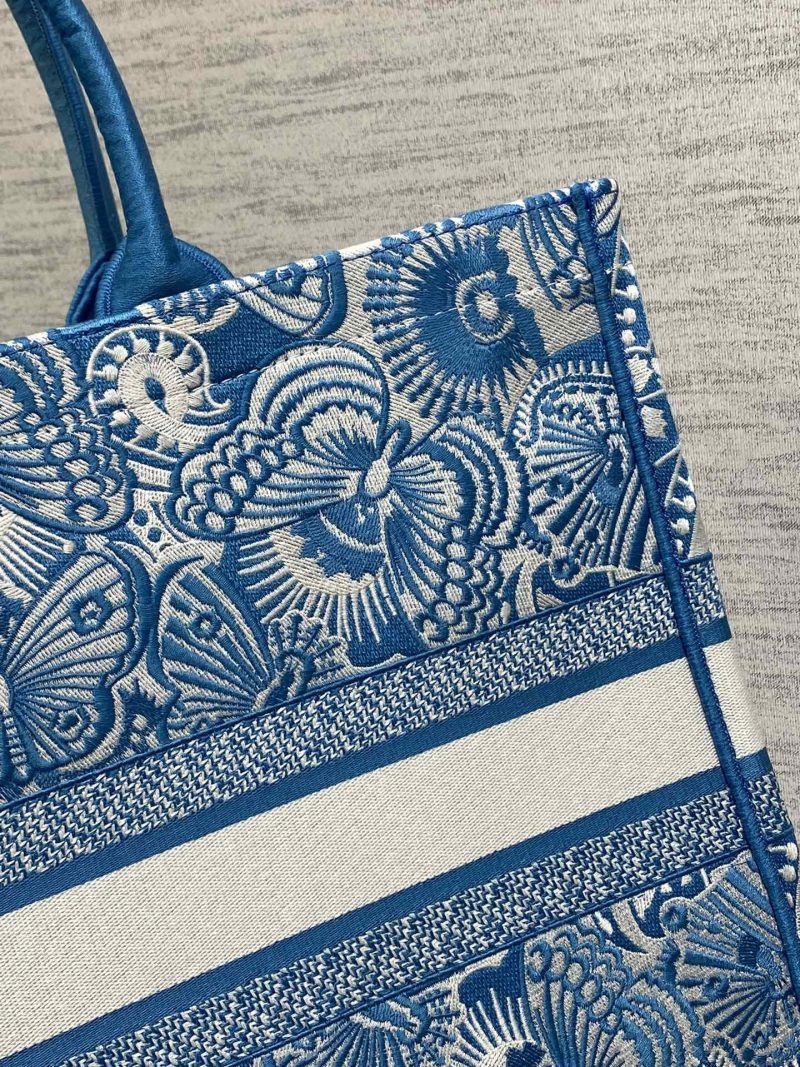 Blue and White D-Butterfly Dior Book Tote - Image 7