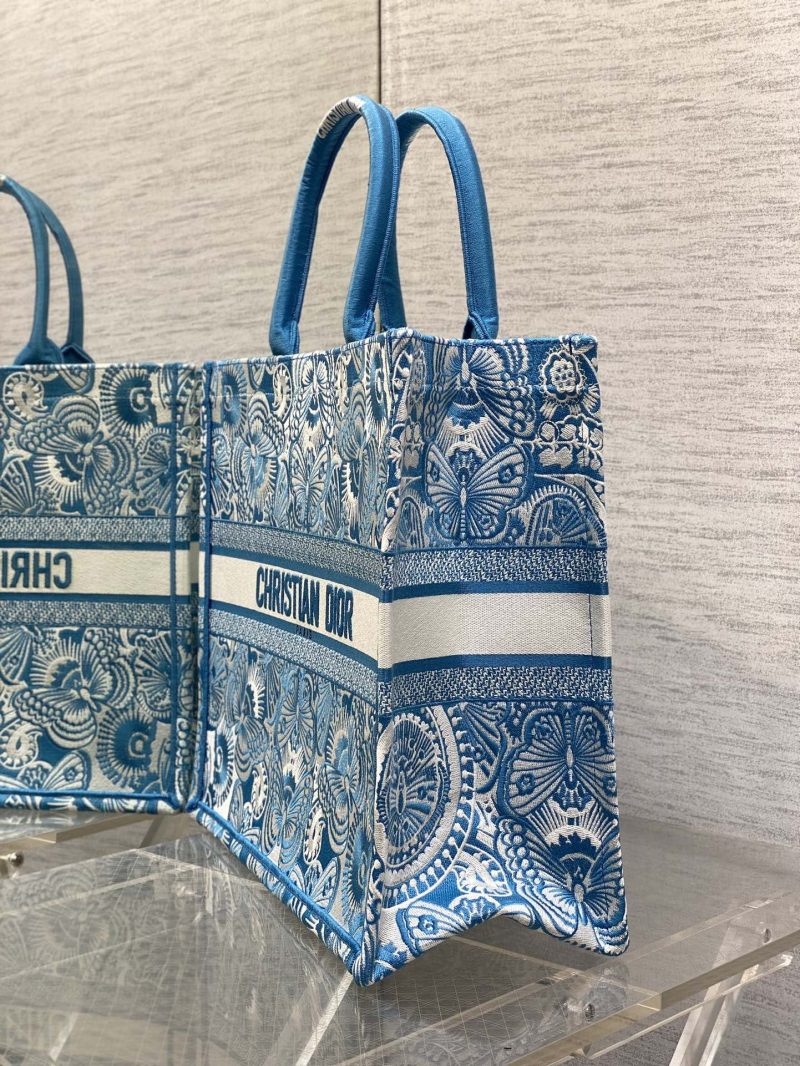 Blue and White D-Butterfly Dior Book Tote - Image 8