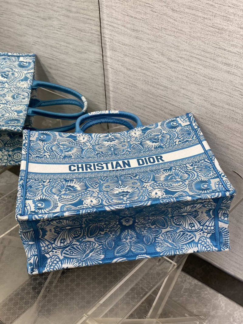 Blue and White D-Butterfly Dior Book Tote - Image 9