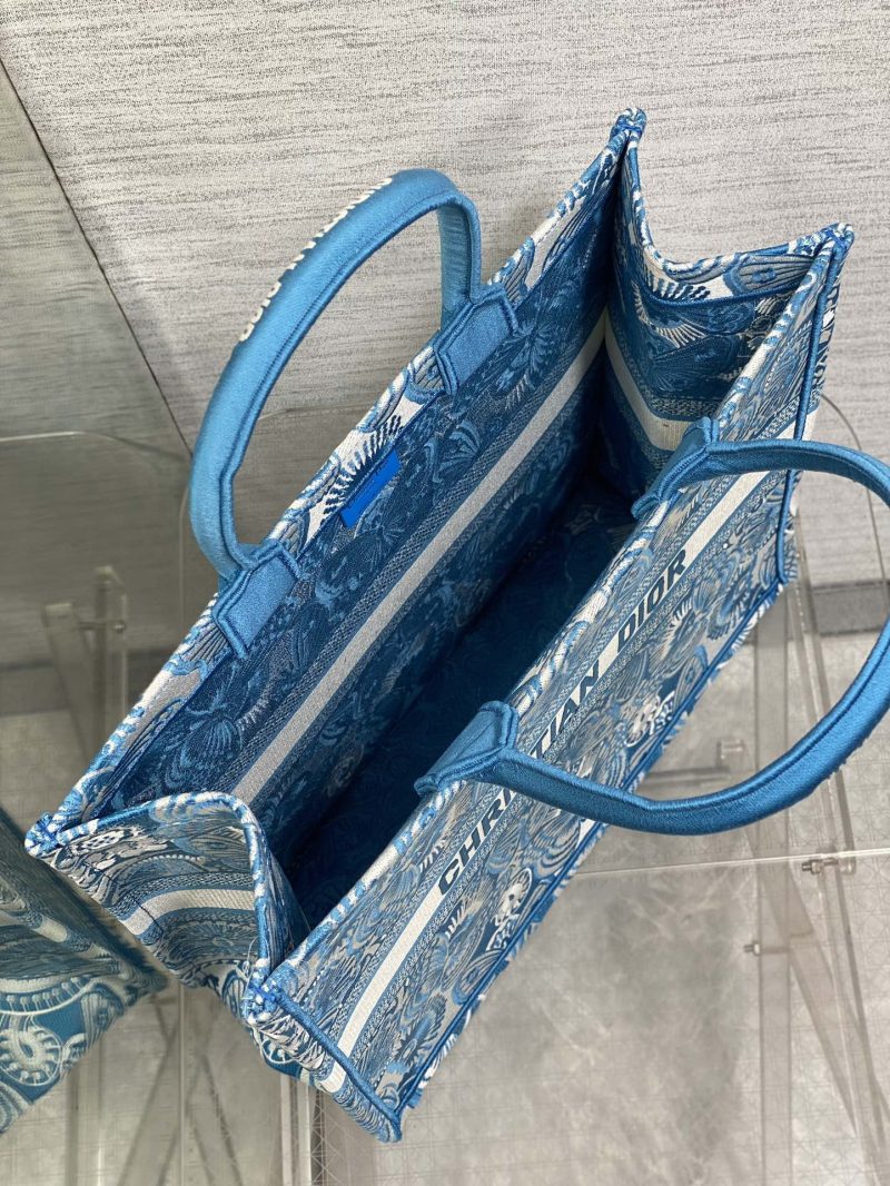 Blue and White D-Butterfly Dior Book Tote - Image 10