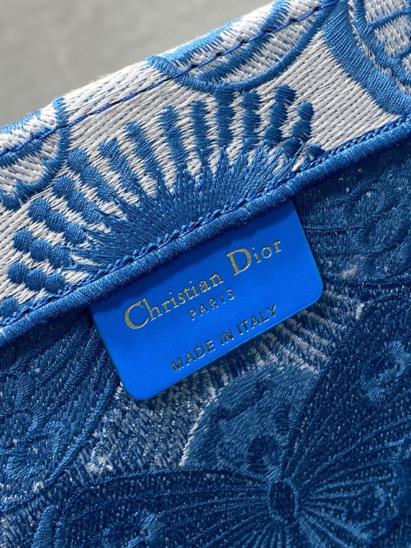 Blue and White D-Butterfly Dior Book Tote - Image 11