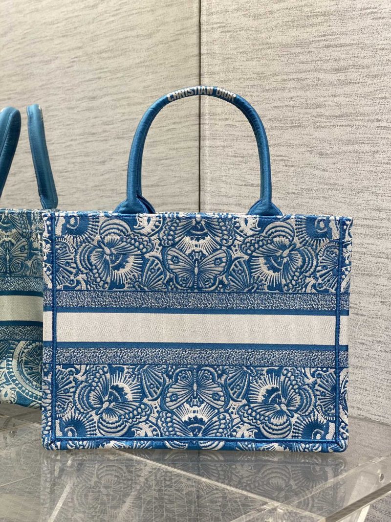 Blue and White D-Butterfly Dior Book Tote - Image 15