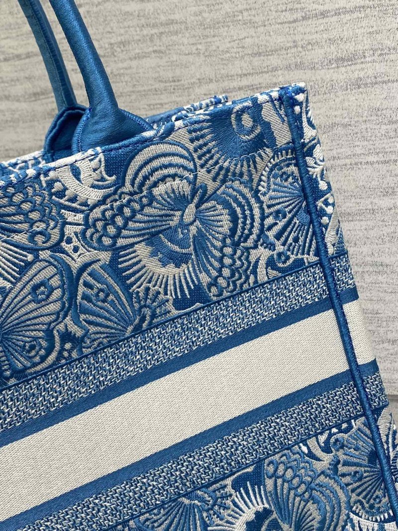 Blue and White D-Butterfly Dior Book Tote - Image 16