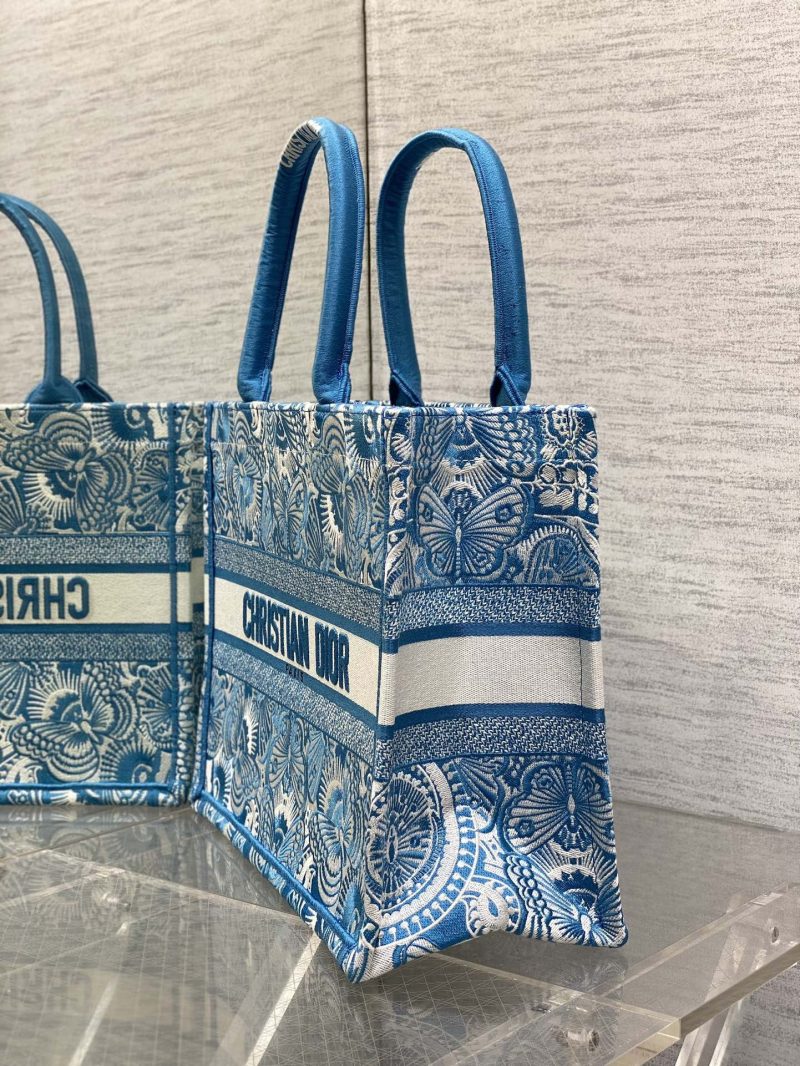 Blue and White D-Butterfly Dior Book Tote - Image 17