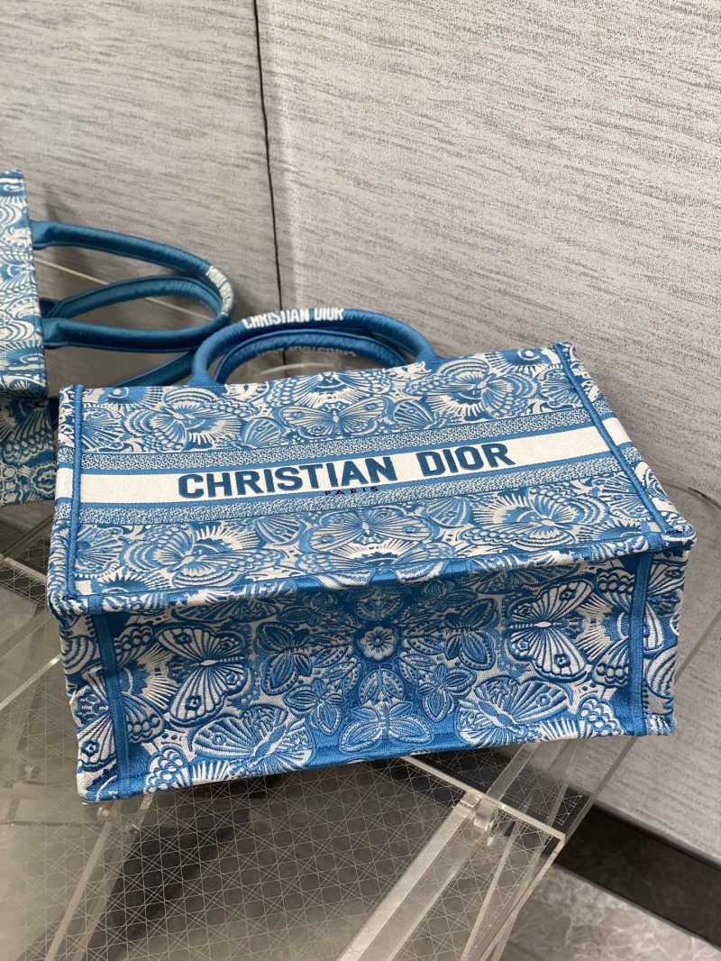 Blue and White D-Butterfly Dior Book Tote - Image 18