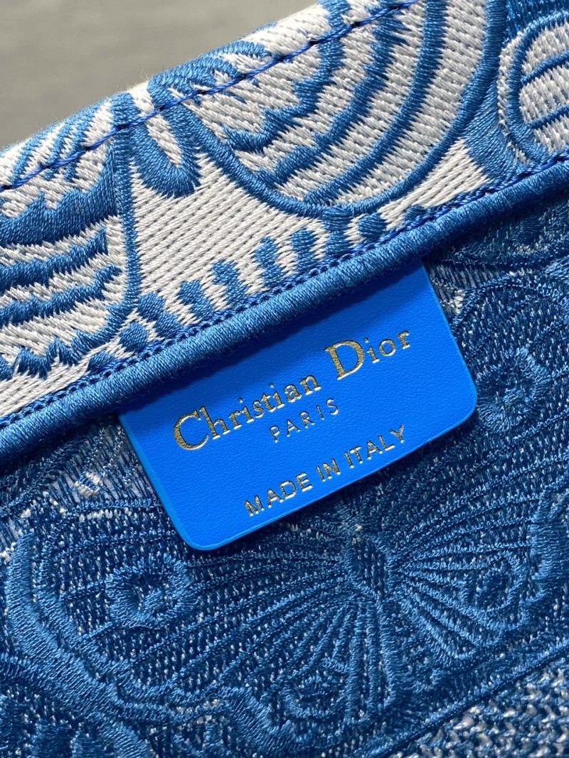 Blue and White D-Butterfly Dior Book Tote - Image 20