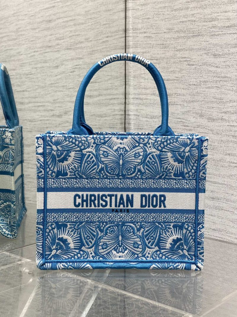 Blue and White D-Butterfly Dior Book Tote - Image 21