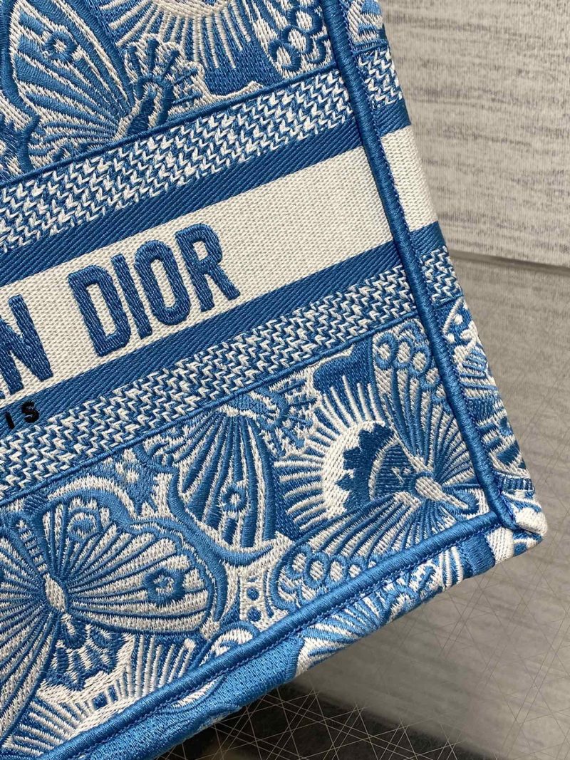 Blue and White D-Butterfly Dior Book Tote - Image 23