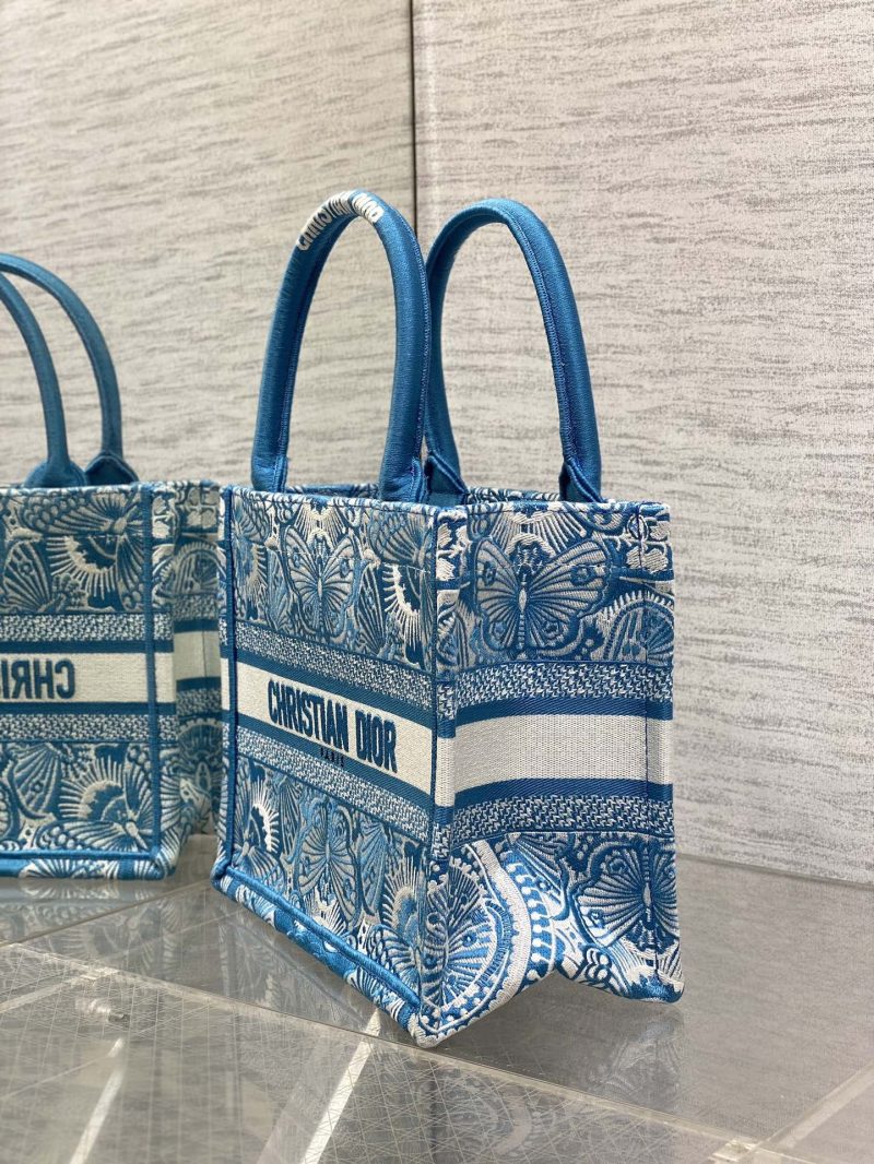 Blue and White D-Butterfly Dior Book Tote - Image 25