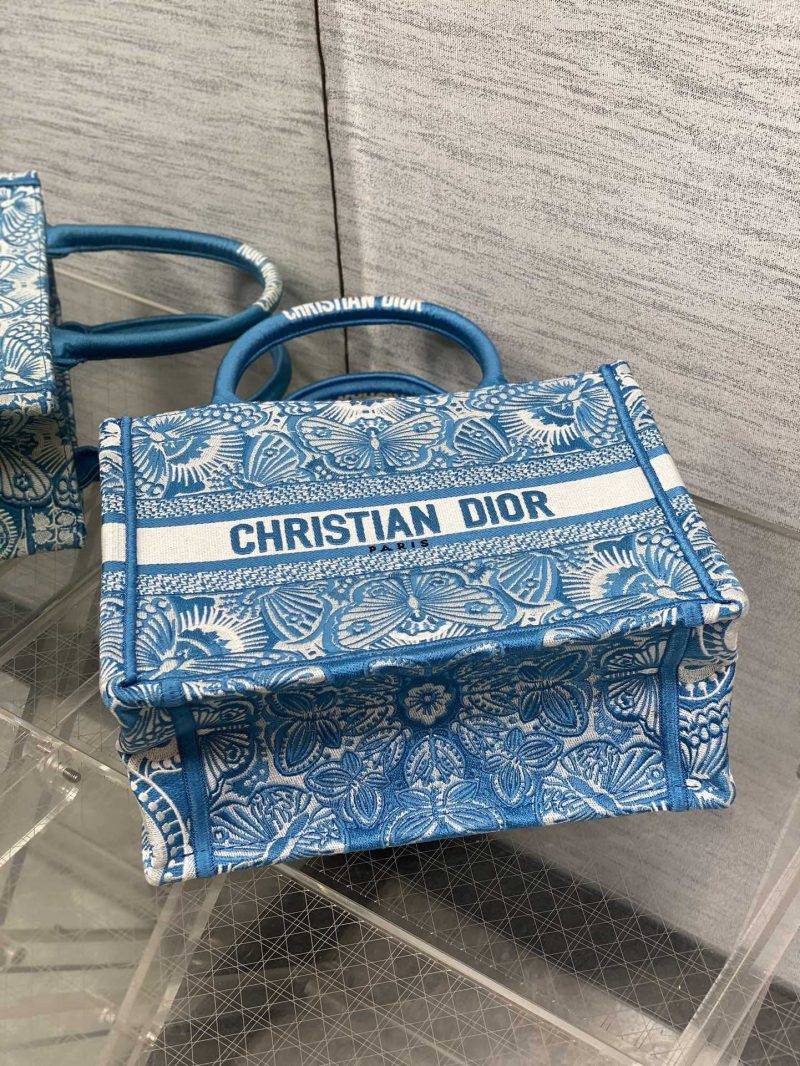 Blue and White D-Butterfly Dior Book Tote - Image 26